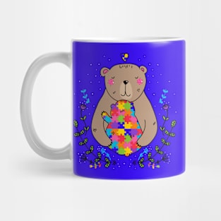 floral autistic mama bear Mug